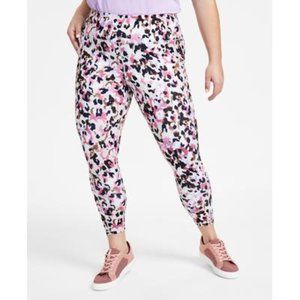 NWT ID Ideology Womens Side Pocket Activewear 7/8 Leggings White Sz 1X $50 B347